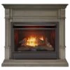 26,000 BTU Vent Free Natural Gas Fireplace System And Slate Gray Mantel With Thermostat