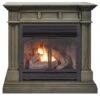 Dual Fuel Ventless Gas Fireplace - 32,000 BTU, T-Stat Control, Slate Gray Finish, Model DFS-400T-2GR