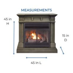 Dual Fuel Ventless Gas Fireplace - 32,000 BTU, Remote Control, Slate Gray Finish -Fire Place Store slate gray duluth forge gas fireplaces 179260 fa 1000