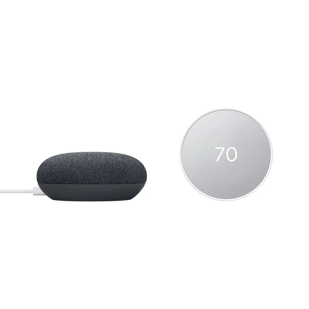 Google Nest Thermostat Snow Plus Nest Mini (2nd) Smart Speaker Charcoal 1 Google Nest Thermostat Snow Plus Nest Mini (2nd) Smart Speaker Charcoal