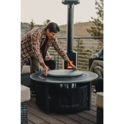 Surround Surface 23.75 In Stainless Steel Fire Pit Cover For Use With Bonfire And Ranger -Fire Place Store solo stove fire pit covers and accessories fpsurroundlidsm 1f 1000