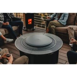 Surround Surface 23.75 In Stainless Steel Fire Pit Cover For Use With Bonfire And Ranger -Fire Place Store solo stove fire pit covers and accessories fpsurroundlidsm 44 1000