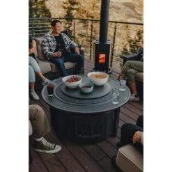 Surround Surface 23.75 In Stainless Steel Fire Pit Cover For Use With Bonfire And Ranger -Fire Place Store solo stove fire pit covers and accessories fpsurroundlidsm 4f 1000