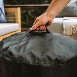 Bonfire Shelter 22 X 16 In. PCV Lined Fire Pit Cover -Fire Place Store solo stove fire pit covers and accessories ssbon shelter blk 1f 1000