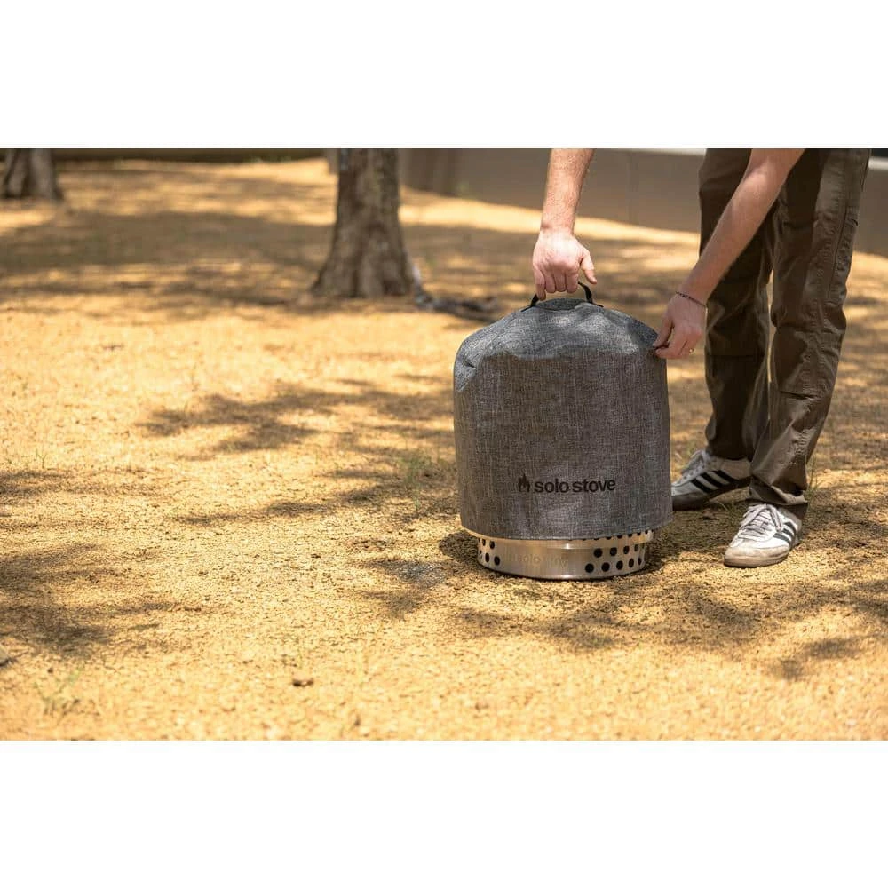 Gray Weather-Resistant Round Fire Pit Cover Made From PVC-Coated Polyester With Aluminum Reinforcement - Ranger(small) 4 Gray Weather-Resistant Round Fire Pit Cover Made From PVC-Coated Polyester With Aluminum Reinforcement - Ranger(small) - Image 4