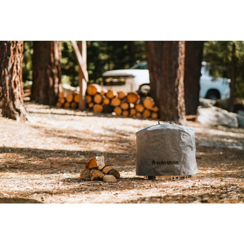 Gray Weather-Resistant Round Fire Pit Cover Made From PVC-Coated Polyester With Aluminum Reinforcement - Ranger(small) 5 Gray Weather-Resistant Round Fire Pit Cover Made From PVC-Coated Polyester With Aluminum Reinforcement - Ranger(small) - Image 5