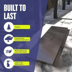 72 In. X 6 In. Linear Stainless Steel Cover For Drop-In Fire Pit Pan -Fire Place Store stainless steel american fire glass fire pit covers and accessories ss cv lcb 72 44 1000