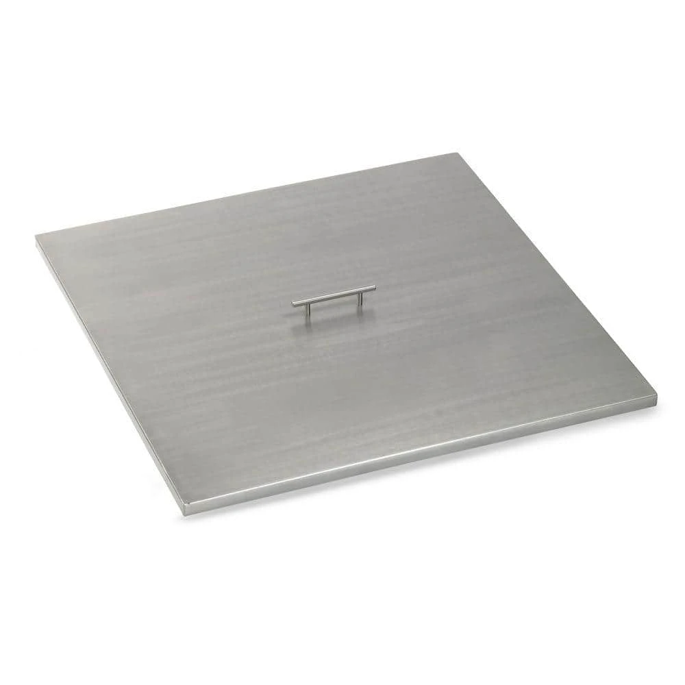 30 In. Square Stainless Steel Cover For Drop-In Fire Pit Pan 1 30 In. Square Stainless Steel Cover For Drop-In Fire Pit Pan