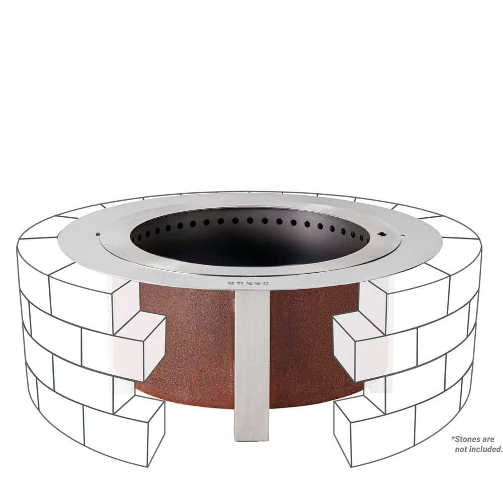 Smokeless 24-In. Fire Pit Insert Ring – Durable Stainless Steel – Rust-Resistant With Enhanced Airflow For Better Burn 2 Smokeless 24-In. Fire Pit Insert Ring – Durable Stainless Steel – Rust-Resistant With Enhanced Airflow For Better Burn - Image 2