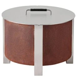 X Series Stainless Steel Fire Pit Lid 19 -Weather-Resistant And Durable With Ergonomic Handle-Clean And Safe From Debris -Fire Place Store stainless steel breeo fire pit covers and accessories br ld19 4f 1000