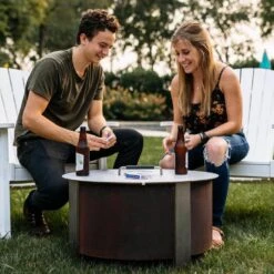 X Series Stainless Steel Fire Pit Lid 24 -Weather-Resistant And Durable With Ergonomic Handle-Clean And Safe From Debris -Fire Place Store stainless steel breeo fire pit covers and accessories br ld24 44 1000