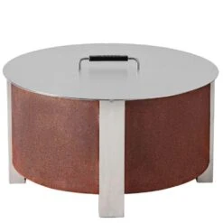 X Series Stainless Steel Fire Pit Lid 24 -Weather-Resistant And Durable With Ergonomic Handle-Clean And Safe From Debris -Fire Place Store stainless steel breeo fire pit covers and accessories br ld24 4f 1000