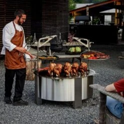 Outpost Portable Fire Ring Grill 24 - Premium Stainless Steel - Adjustable Height And 360° Rotation - Effortless Setup 7 Outpost Portable Fire Ring Grill 24 - Premium Stainless Steel - Adjustable Height And 360° Rotation - Effortless Setup -Fire Place Store stainless steel breeo fire pit covers and accessories br op24 4f 1000