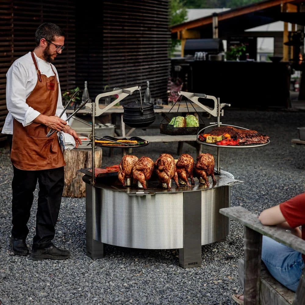 Outpost Portable Fire Ring Grill 24 - Premium Stainless Steel - Adjustable Height And 360° Rotation - Effortless Setup 3 Outpost Portable Fire Ring Grill 24 - Premium Stainless Steel - Adjustable Height And 360° Rotation - Effortless Setup - Image 3