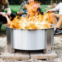 X Series 30 Smokeless Fire Pit-Heavy-Gauge Steel Material-Compatible With Cooking And Grilling-Stainless Steel -Fire Place Store stainless steel breeo wood burning fire pits br x30s 1f 1000