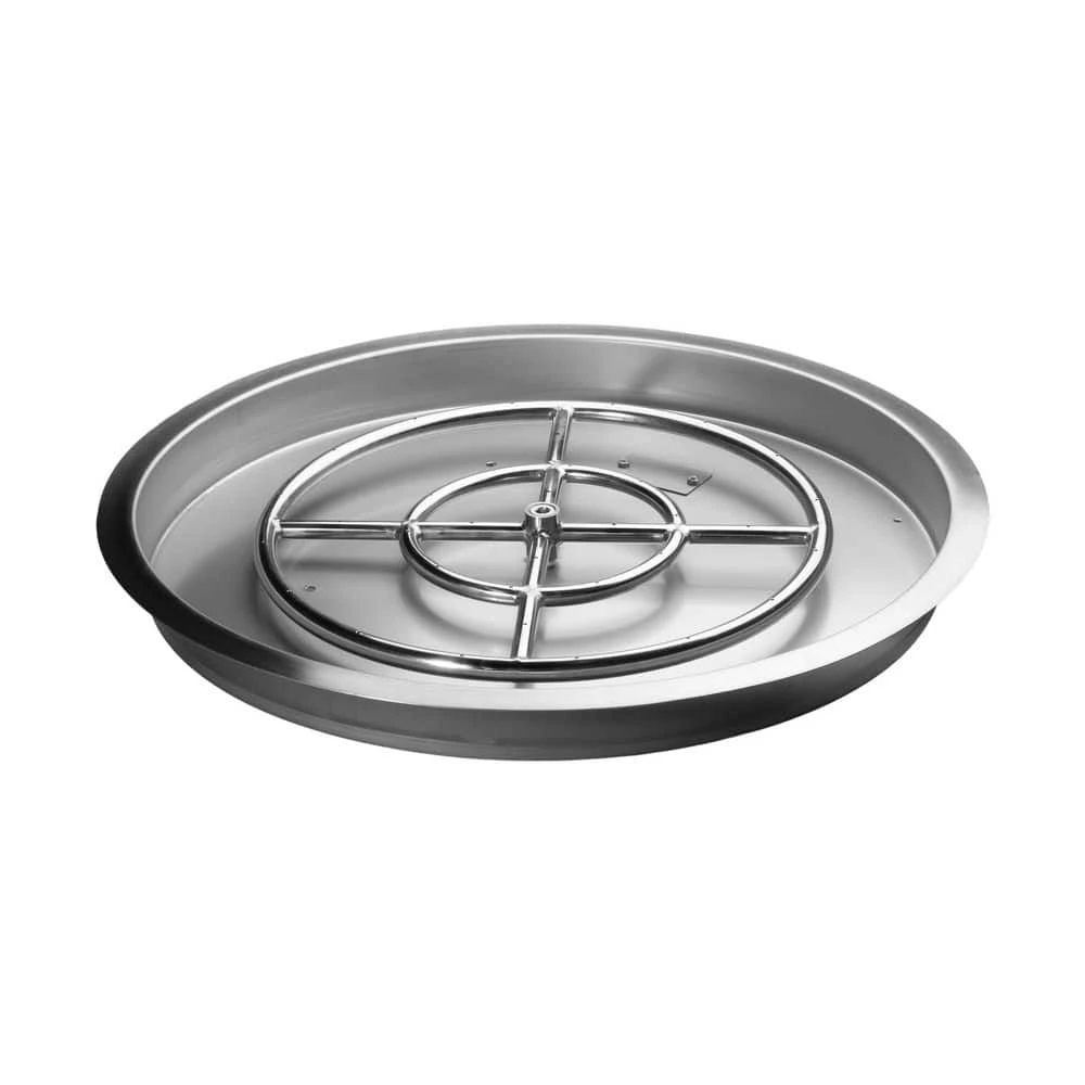 25 In. Round Stainless Steel Drop-In Fire Pit Pan With 18 In. Burner 1 25 In. Round Stainless Steel Drop-In Fire Pit Pan With 18 In. Burner