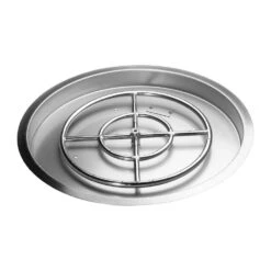 25 In. Round Stainless Steel Drop-In Fire Pit Pan With 18 In. Burner 7 25 In. Round Stainless Steel Drop-In Fire Pit Pan With 18 In. Burner -Fire Place Store stainless steel celestial fire glass fire pit covers and accessories bp 25r c3 1000