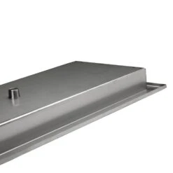 24 In. X 8 In. Rectangular Stainless Steel Fire Pit Pan With Burner, Beveled Lip -Fire Place Store stainless steel celestial fire glass fire pit covers and accessories bs 24 8 bevel 44 1000