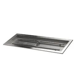 30 In. X 10 In. Linear Drop-In Fire Pit Pan With Burner, Stainless Steel, And Beveled Lip -Fire Place Store stainless steel celestial fire glass fire pit covers and accessories bs 30 10 bevel c3 1000