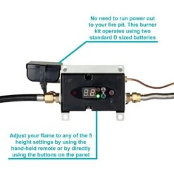 19 In. Round Remote Control Fire Pit Burner Kit, Stainless Steel, Electronic Ignition, Propane -Fire Place Store stainless steel celestial fire glass fire pit covers and accessories eibk 19rp 44 1000