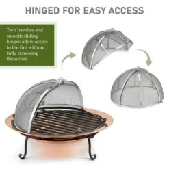 18 In. Stainless Steel Spark Screen With Lifter, 773SS -Fire Place Store stainless steel good directions fire pit covers and accessories 773ss fa 1000