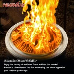 27 In. Smokeless Fire Pit, Low Smoke Bonfire Fire Pit, Wood Burning Pellet Firepits -Fire Place Store stainless steel heatmaxx wood burning fire pits srfp12308 4f 1000