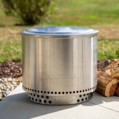 Stainless Steel Bonfire Lid, Fire Pit Accessory -Fire Place Store stainless steel solo stove fire pit covers and accessories ssbon lid 76 1000