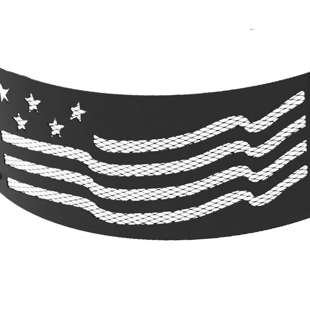 Decorative 36 In. X 12 In. Round Steel Wood Fire Pit Ring - Stars And Stripes 6 Decorative 36 In. X 12 In. Round Steel Wood Fire Pit Ring - Stars And Stripes - Image 6