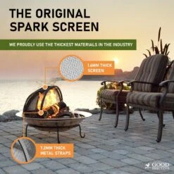 26 In. Spark Screen With Lifter -Fire Place Store steel black good directions fire pit covers and accessories 774 44 1000