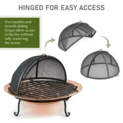 26 In. Spark Screen With Lifter -Fire Place Store steel black good directions fire pit covers and accessories 774 fa 1000