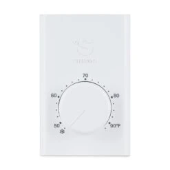 Double-Pole 22 Amp Line Voltage 120/240-Volt Mechanical Wall-Mount Non Programmable Thermostat In White
