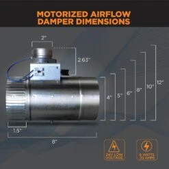 12 In. Motorized Adjustable Damper, Closed -Fire Place Store suncourt dampers zc212 fa 1000