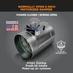 6 In. Motorized Adjustable Damper, Open -Fire Place Store suncourt dampers zo206 c3 1000