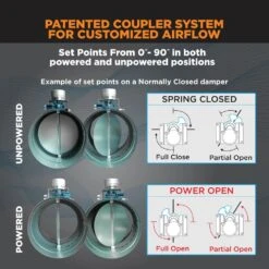 8 In. Motorized Adjustable Damper, Open 15 8 In. Motorized Adjustable Damper, Open -Fire Place Store suncourt dampers zo208 44 1000