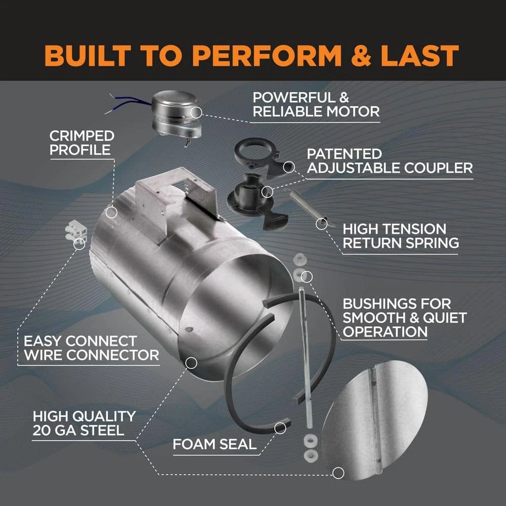 8 In. Motorized Adjustable Damper, Open 3 8 In. Motorized Adjustable Damper, Open - Image 3