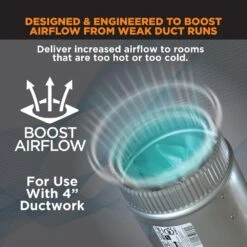 Inductor 4 In. Corded In-Line Duct Fan -Fire Place Store suncourt grow room ventilation db204c 44 1000