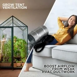 Inductor 4 In. Corded In-Line Duct Fan -Fire Place Store suncourt grow room ventilation db204c fa 1000