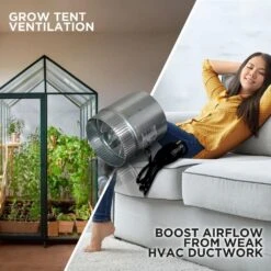 Inductor 6 In. Corded In-Line Duct Fan -Fire Place Store suncourt grow room ventilation db206c fa 1000