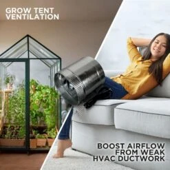 Inductor 8 In. Corded In-Line Duct Fan -Fire Place Store suncourt grow room ventilation db208c fa 1000