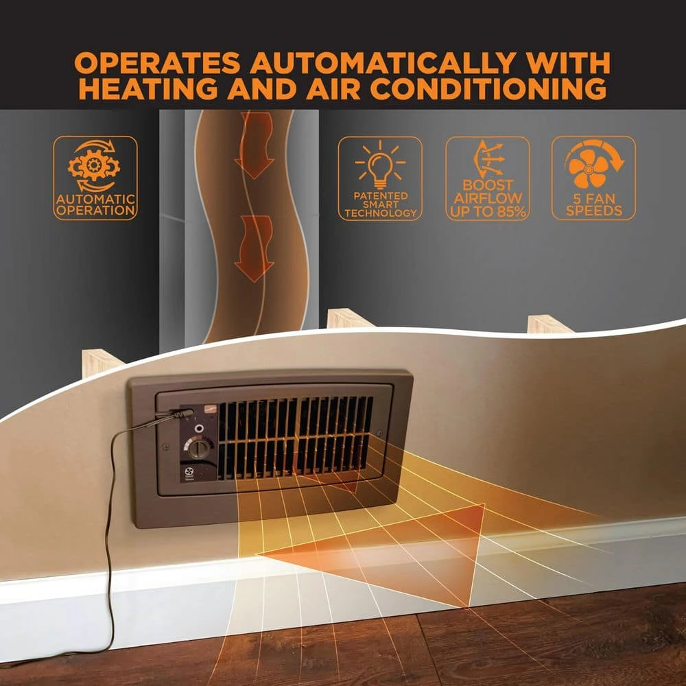 Flush Fit Smart Register Booster Fan In Brown With Adaptor Plate Included 3 Flush Fit Smart Register Booster Fan In Brown With Adaptor Plate Included - Image 3