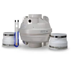 Radon Mitigation Fan Kit 4 In. Fan With 4 In. To 4 In. Couplers And Air Pressure Indicator