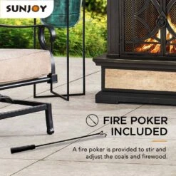 Heirloom 56.69 In. H Slate Wood Burning Fireplace - Black -Fire Place Store sunjoy outdoor fireplaces a304001005 66 1000