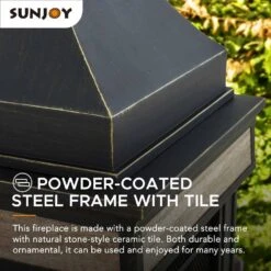 Heirloom 56.69 In. H Slate Wood Burning Fireplace - Black -Fire Place Store sunjoy outdoor fireplaces a304001005 76 1000