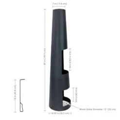 59 In. H Steel Chiminea With Log Holder - Black -Fire Place Store sunnydaze chimineas fsn 1851 fa 1000