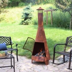70 In. Rustic Outdoor Wood-Burning Backyard Chiminea Fire Pit -Fire Place Store sunnydaze chimineas rcm 504 31 1000
