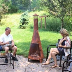 70 In. Rustic Outdoor Wood-Burning Backyard Chiminea Fire Pit -Fire Place Store sunnydaze chimineas rcm 504 76 1000