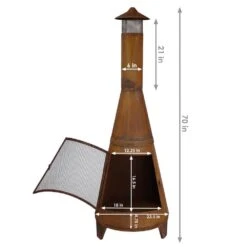 70 In. Rustic Outdoor Wood-Burning Backyard Chiminea Fire Pit -Fire Place Store sunnydaze chimineas rcm 504 c3 1000