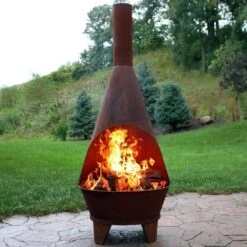 75 In. Rustic Chiminea Wood-Burning Fire Pit -Fire Place Store sunnydaze chimineas rcm lg799 31 1000