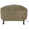 30 In. Khaki Durable Weather-Resistant Round Fire Pit Cover