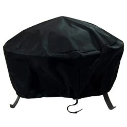 40 In. Black Durable Weather-Resistant Round Fire Pit Cover